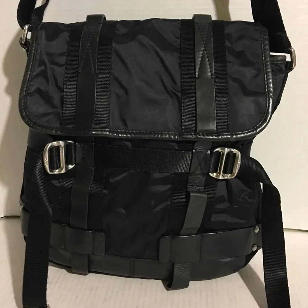 Dkny Black Nylon/ Leather Crossbody Handbag